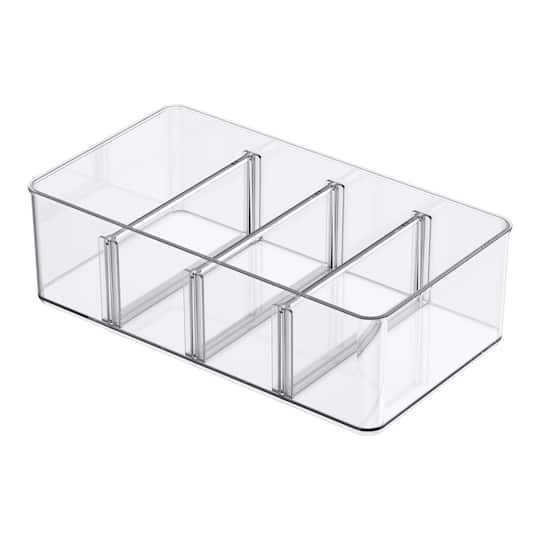 Clear Storage Bin with Dividers by Simply Tidy&#x2122;